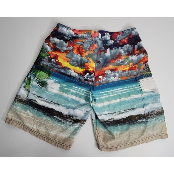 Ocean Pacific OP Mens Swim Trunks Board Shorts Size 36 Pocket Scenic Beach - Picture 2 of 6